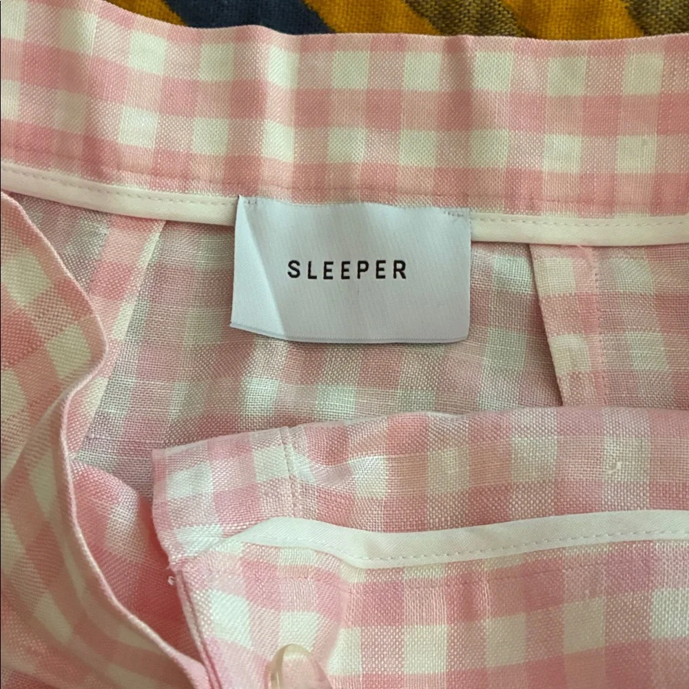 Sleeper Pink Gingham Maxi Wrap Skirt with Button Waist, small, NWOT - Picture 4 of 8